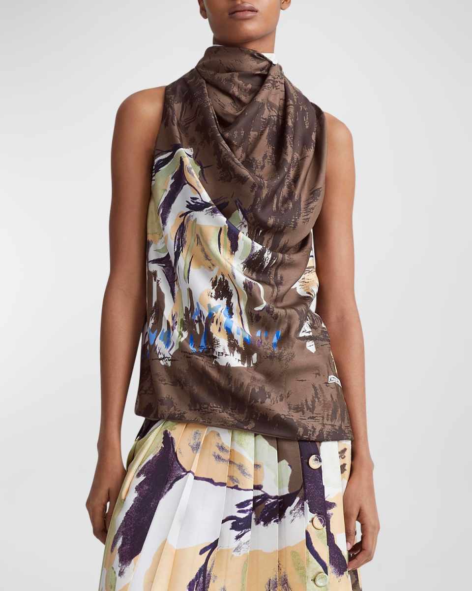 Sleary Draped Silk Blouse